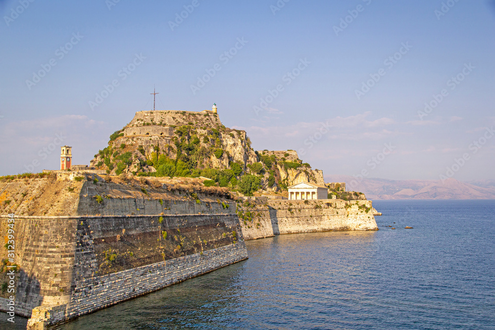 old fort corfu town on a beuitiful warm summers afternoon