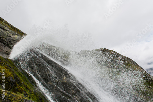 waterfall in mountains