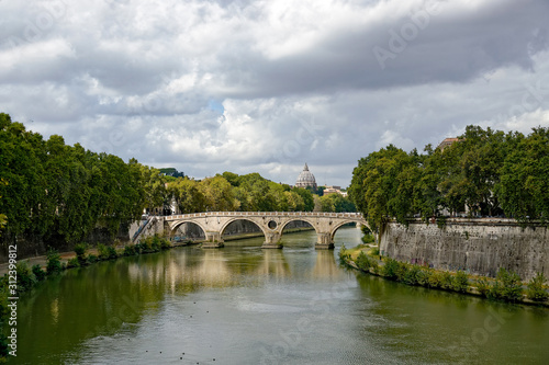 View at Ponte Sisto. Rome. Italy. September 2019.