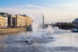 Little fountains on Moscow river, Russia