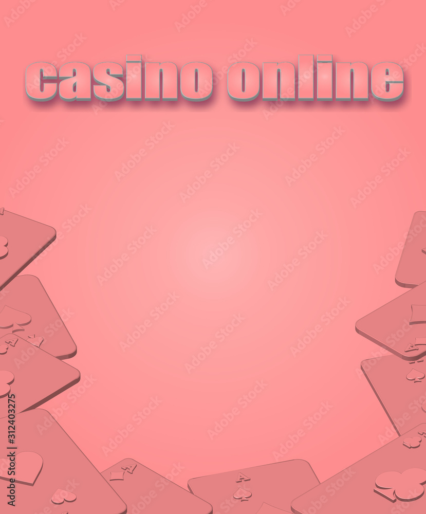 Pink poker card poster for design work