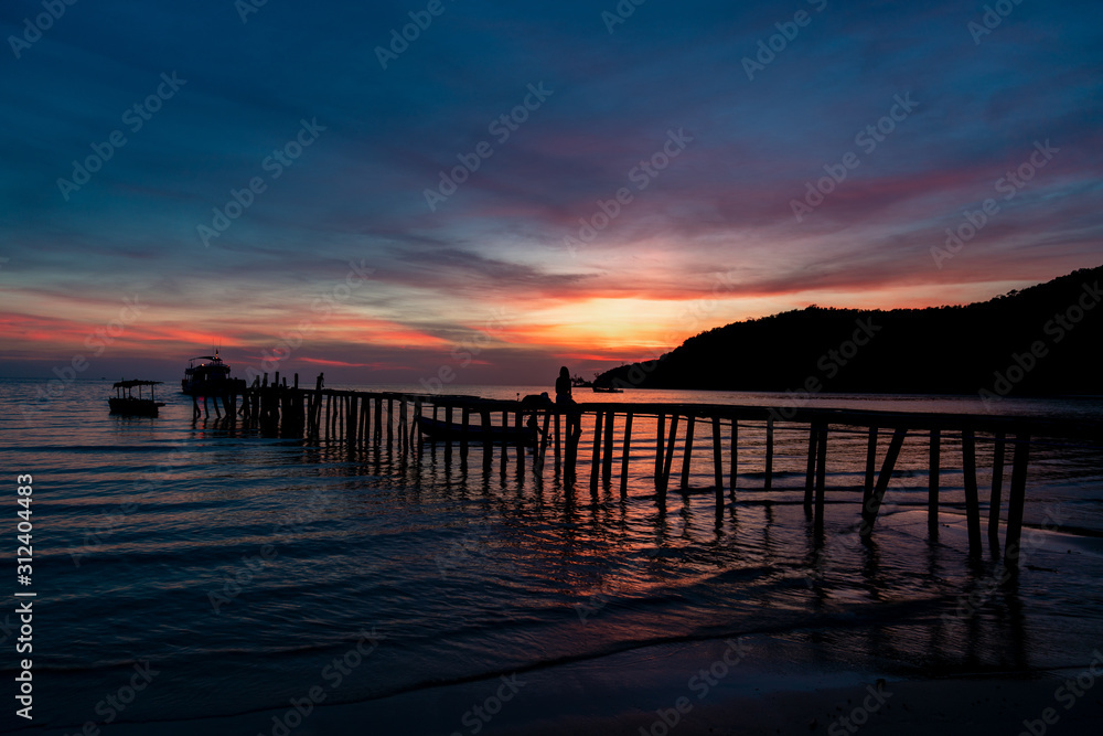 sunset beach pier