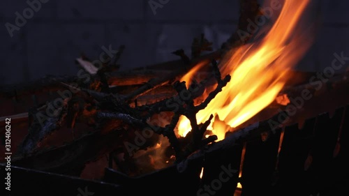 Wallpaper Mural Close up fire flame texture. Burning wooden background Torontodigital.ca