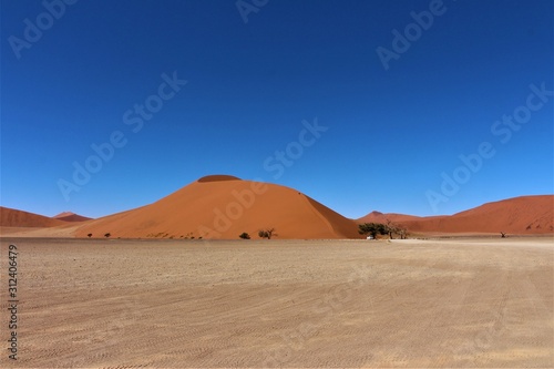 Beautiful scenic panorama view of big daddy also known as Dune 45 in Namib Naukluft Nationalpark  Sossusvlei  Namibia
