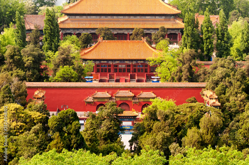 Jingshan park Beijing China sunny day Jingshan park Beijing China sunny day