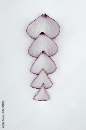 red onion on white background