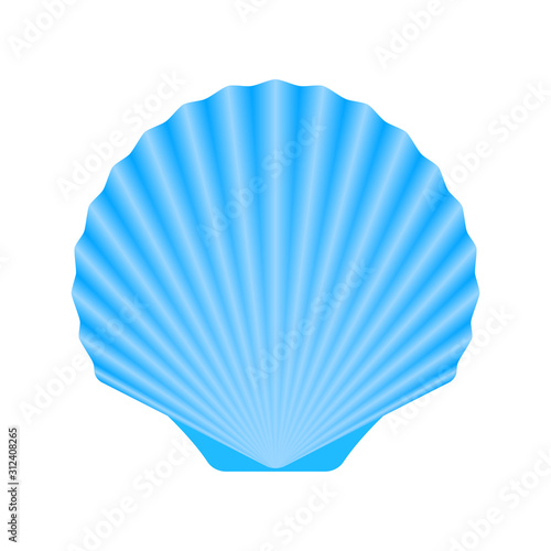 Blue icon seashell. Vector illustration