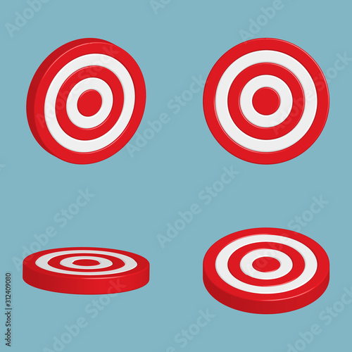 Target  3d -  vector icons set. Illustration isolated.