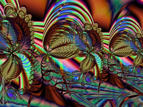 Abstract Computer generated Fractal design. A fractal is a never-ending pattern. Fractals are infinitely complex patterns that are self-similar across different scales. 2d rendering