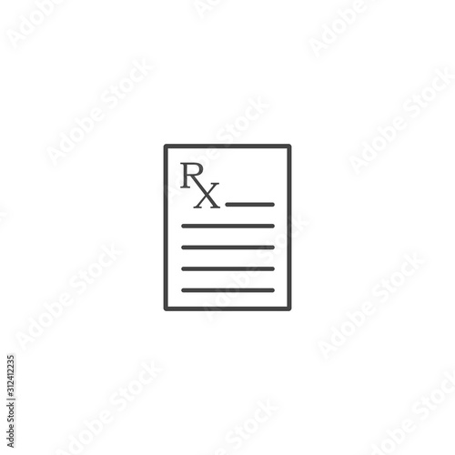 Medical prescription vector icon. Doctor's appointment on white isolated background. Layers grouped for easy editing illustration. For your design. © oksanaoo