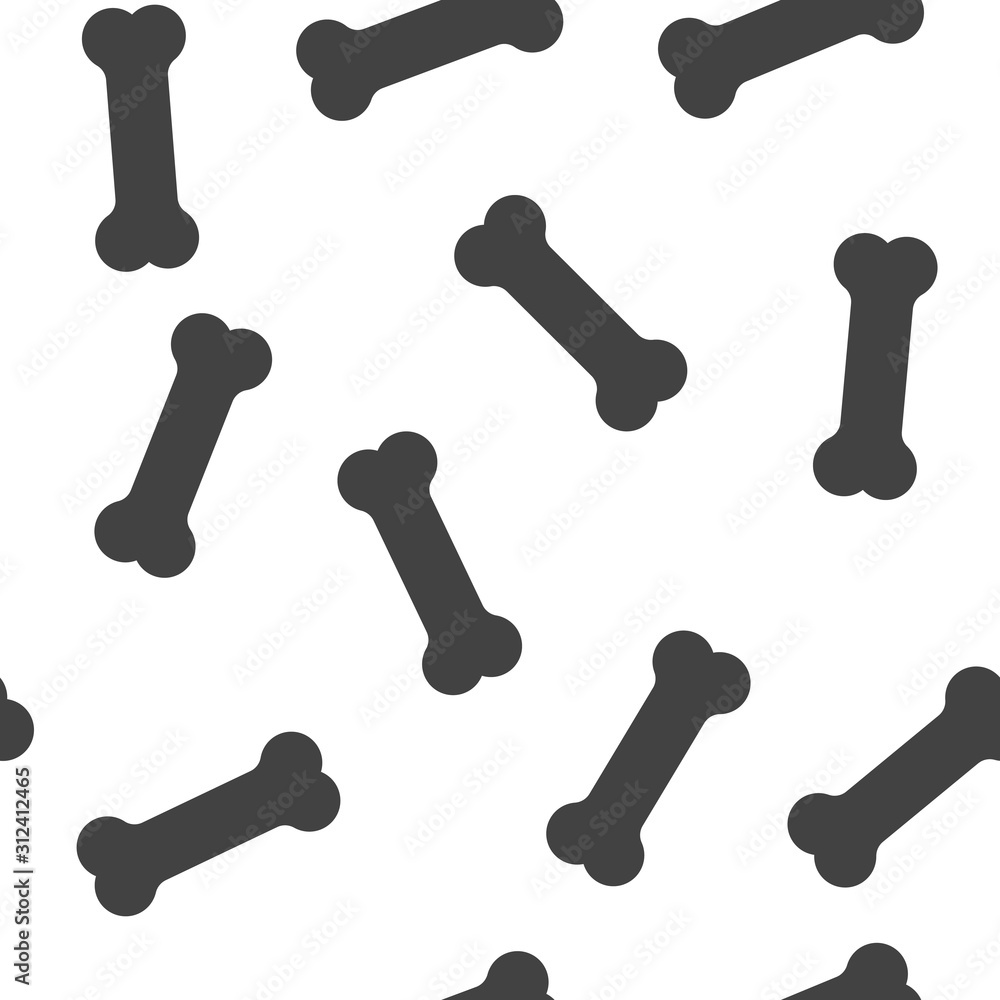 Vector icon of dog bone seamless pattern on a white background. Vector icon of dog bone seamless pattern on a white background.