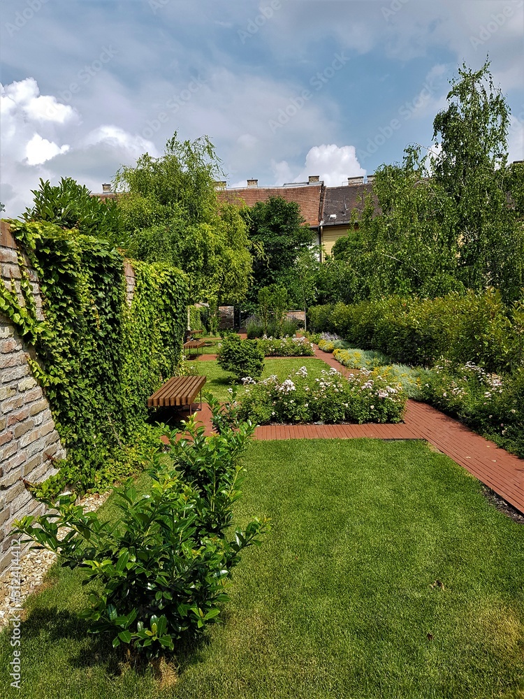 Garden of Gul Baba's Tomb in Budapest, Hungary in June 2019