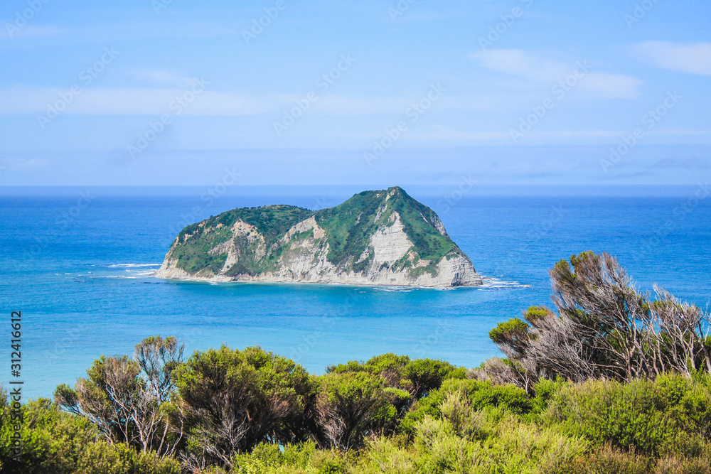 Fototapeta premium Scenic landscape at East Cape Lighthouse, East Cape, North Island, New Zealand