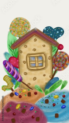 Wallpaper Mural house with flowers Torontodigital.ca