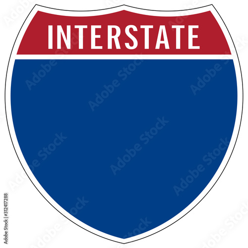 gz645 GrafikZeichnung - english - blank interstate highway road sign. - simple template - isolated - square xxl - g8869