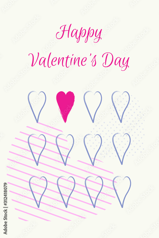 Vector flat illustration for St. Valentine's card, typography poster, label, banner design Vector flat illustration for St. Valentine's card, typography poster, label, banner design