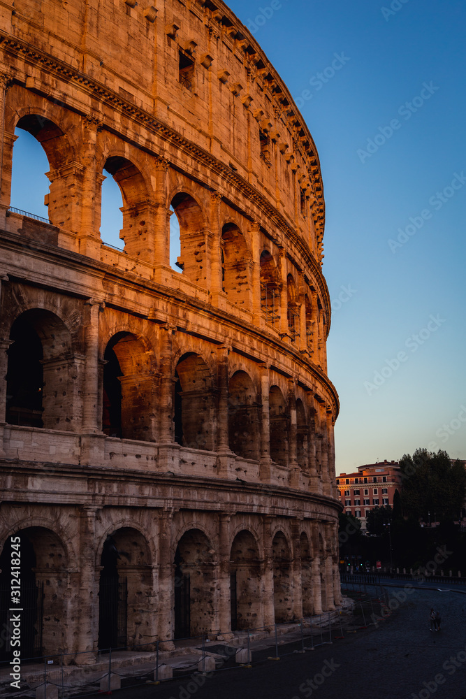 Close up view of Rome Colosseum in Rome , Italy