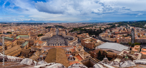 St. Peter's Square, Piazza San Pietro in Vatican City. Italy. View from St. Peter's Basilica dome