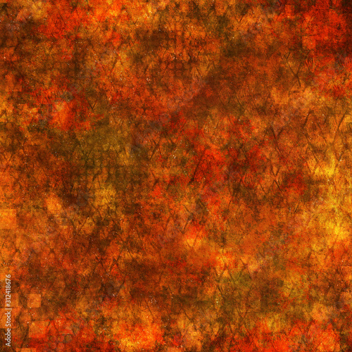 Dark Orange, Yellow and Brown Abstract Background Illustration