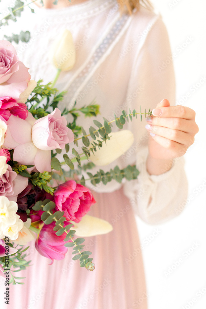 Fototapeta premium Spring bouquet of flowers background