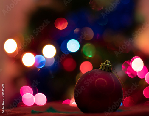 Decoration for Christmas tree and blur background