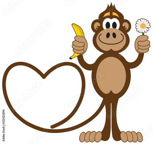 Cartoon Monkey in Love