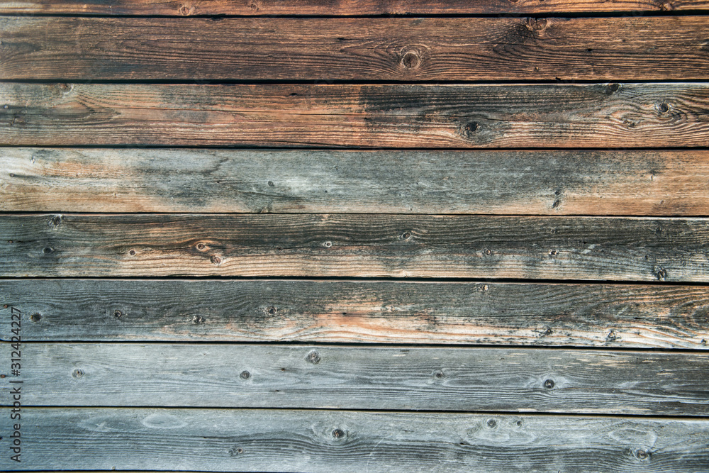 Old weathered wood planks. Vintage texture Background.