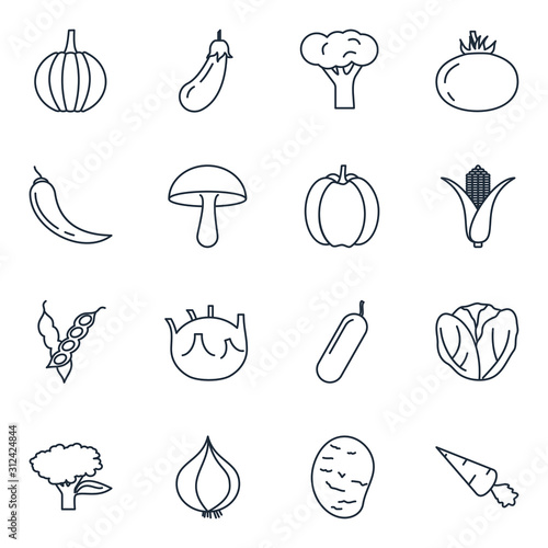 Vegetarian Set icon template color editable. vegetable pack symbol vector sign isolated on white background illustration for graphic and web design.