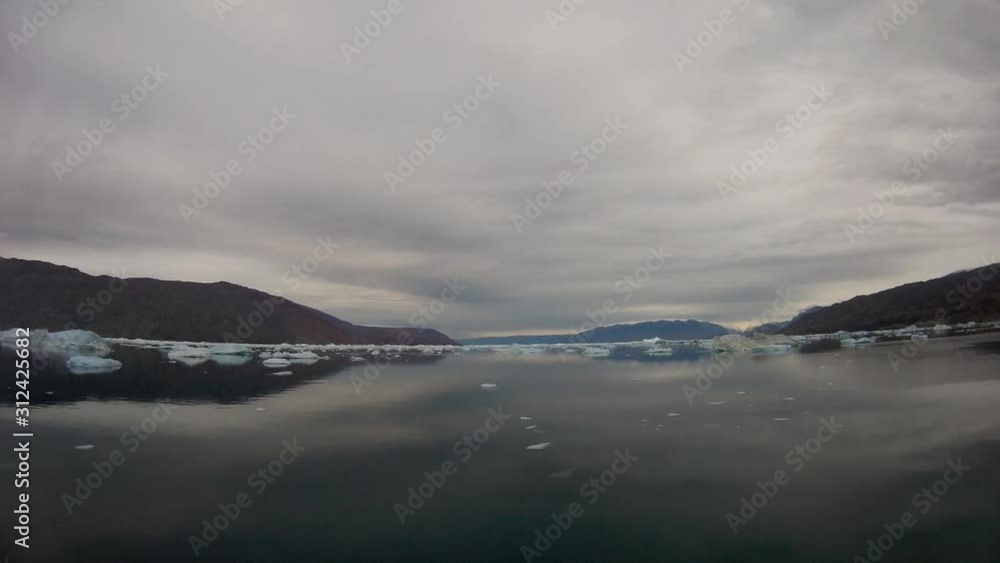 Timelapse made from expedition ship in Grenland. Ice navigation. Timelapse made from expedition ship in Grenland. Ice navigation.