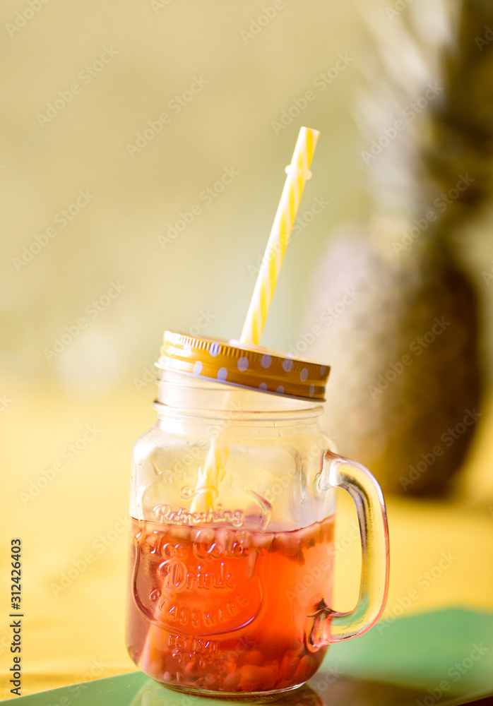 Iced tea with tropical fruits Iced tea with tropical fruits