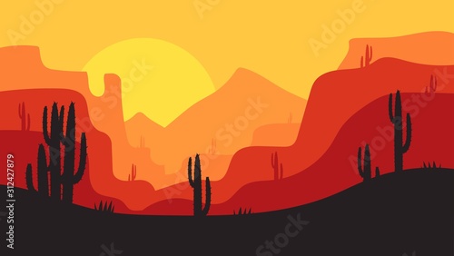 simple desert landscape background design  for landing pages  webs  posters  banners  and others