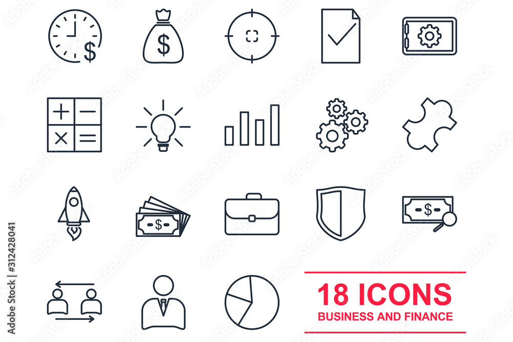 Business and finance Set icon template color editable. Business and finance pack symbol vector sign isolated on white background illustration for graphic and web design. Business and finance Set icon template color editable. Business and finance pack symbol vector sign isolated on white background illustration for graphic and web design.