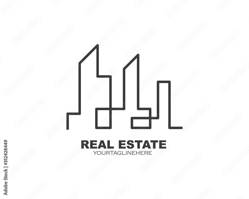 real estate modern city building vector template real estate modern city building vector template