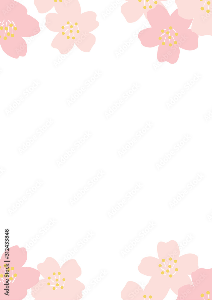 Fototapeta premium 春 桜 花 イラスト カード ポスター チラシ 背景
