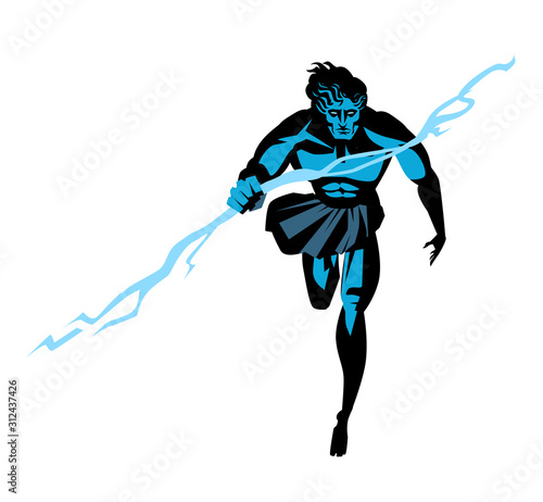 zeus jupiter with ray in the hand