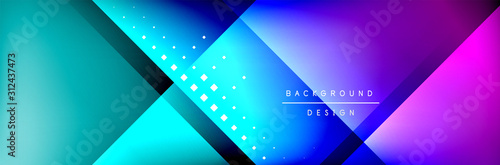 Abstract background - squares and lines composition created with lights and shadows. Technology or business digital template