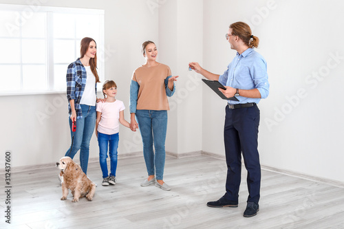 Real estate agent showing l...