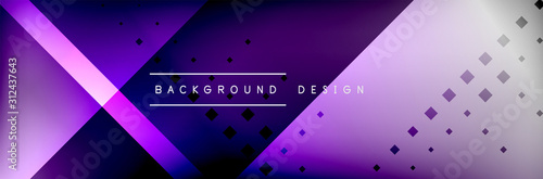 Abstract background - squares and lines composition created with lights and shadows. Technology or business digital template