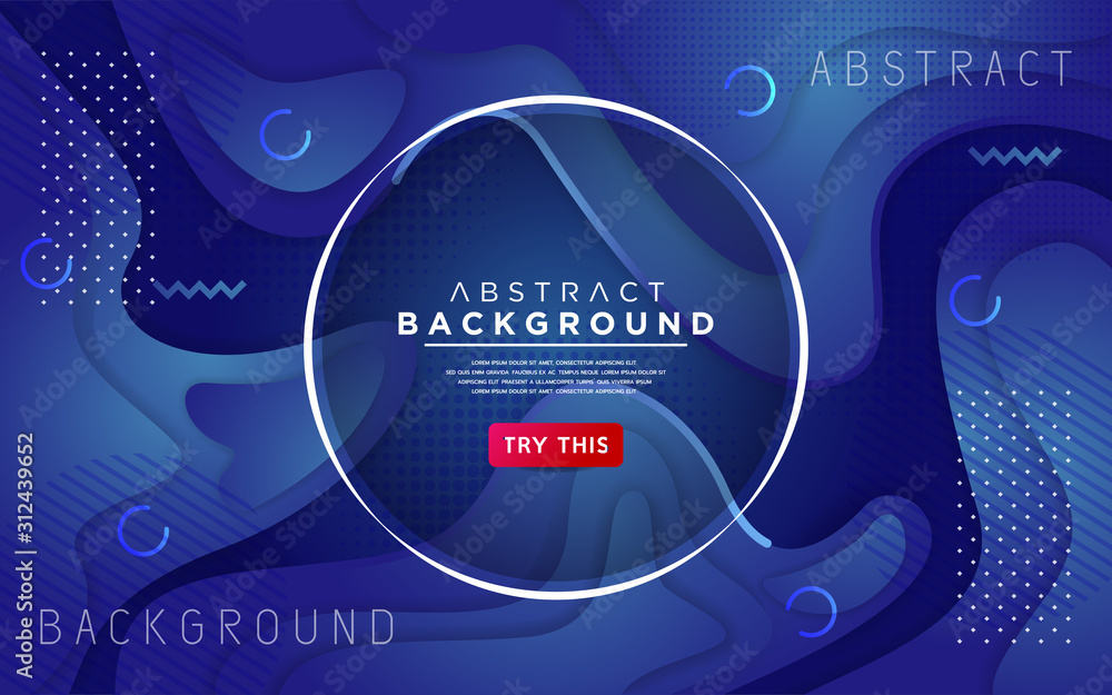 Dynamic blue 3D textured style background design. Modern abstract vector background.
