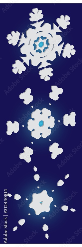 Collection of simple snowflakes on blue background. Collection of simple snowflakes on blue background.