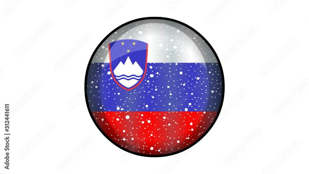 Animated Slovenia flag cartoon illustration with glitter animation Animated Slovenia flag cartoon illustration with glitter animation