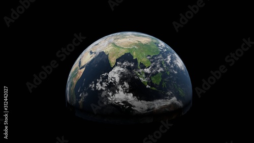 Fototapeta Naklejka Na Ścianę i Meble -  Earth rendered in 3D on isolated black background