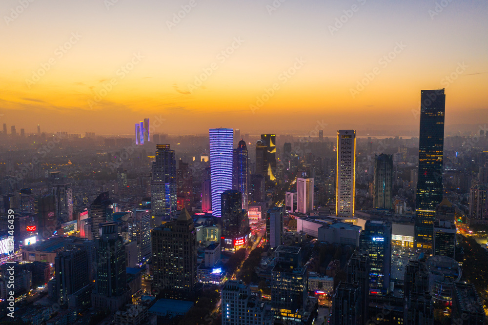 Skyline of Nanjing City in the Night
