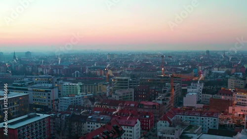 moon and sunrise at nuremberg photo