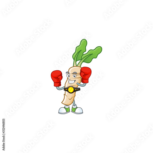 Funny Face Boxing horseradish cartoon character design