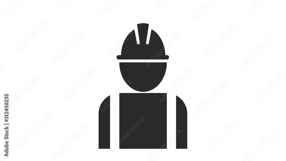 Construction worker icon design. Engineer person icon in modern flat style design Construction worker icon design. Engineer person icon in modern flat style design