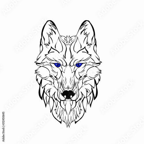 vector image of an wolf on white background