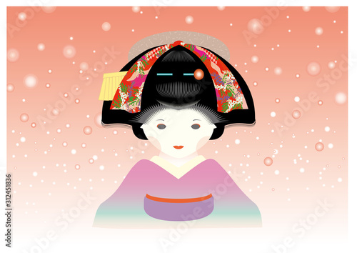 雪の中の舞妓さん