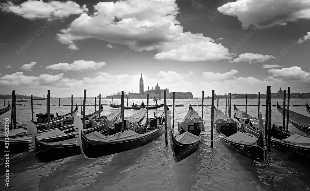 Venice Italy Black and White Photography