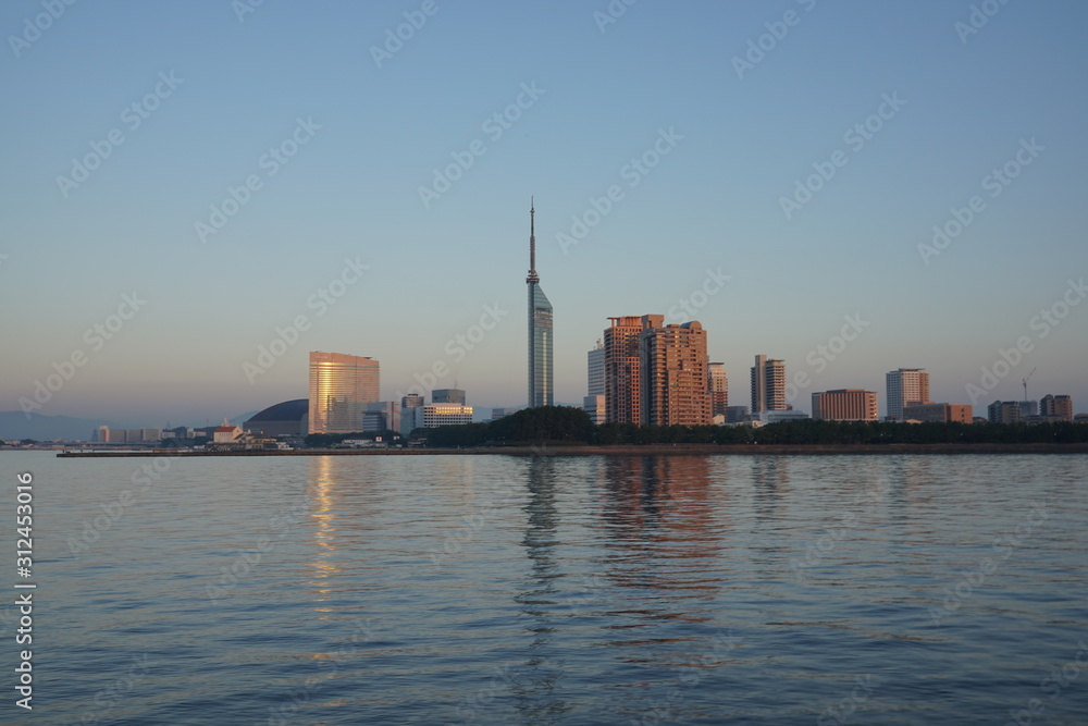 福岡シーサイドももちエリア風景夜景